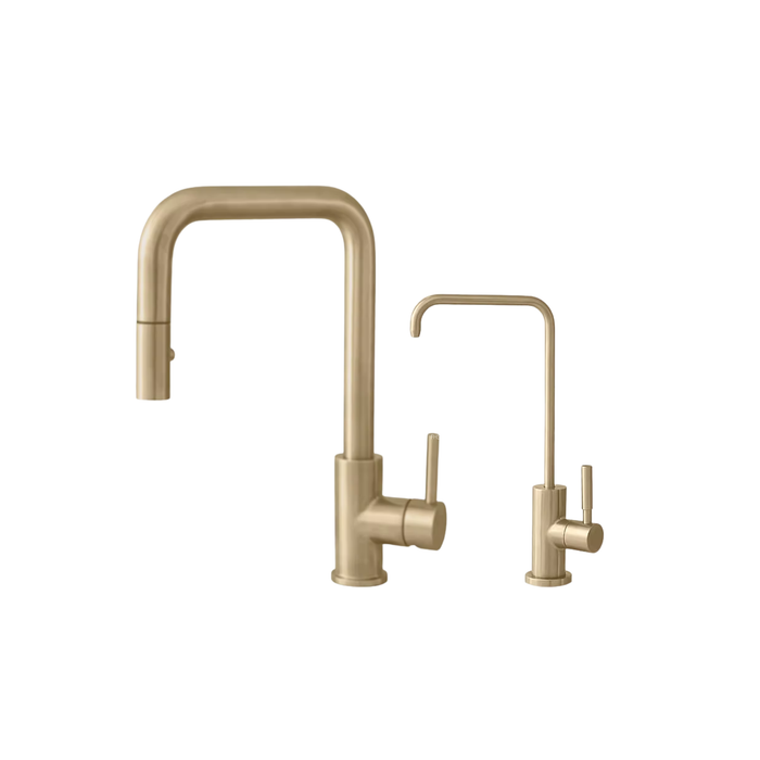 Stylish Riva Pull Down Kitchen Faucet & Water Tap in Brushed Gold - K148GK147G