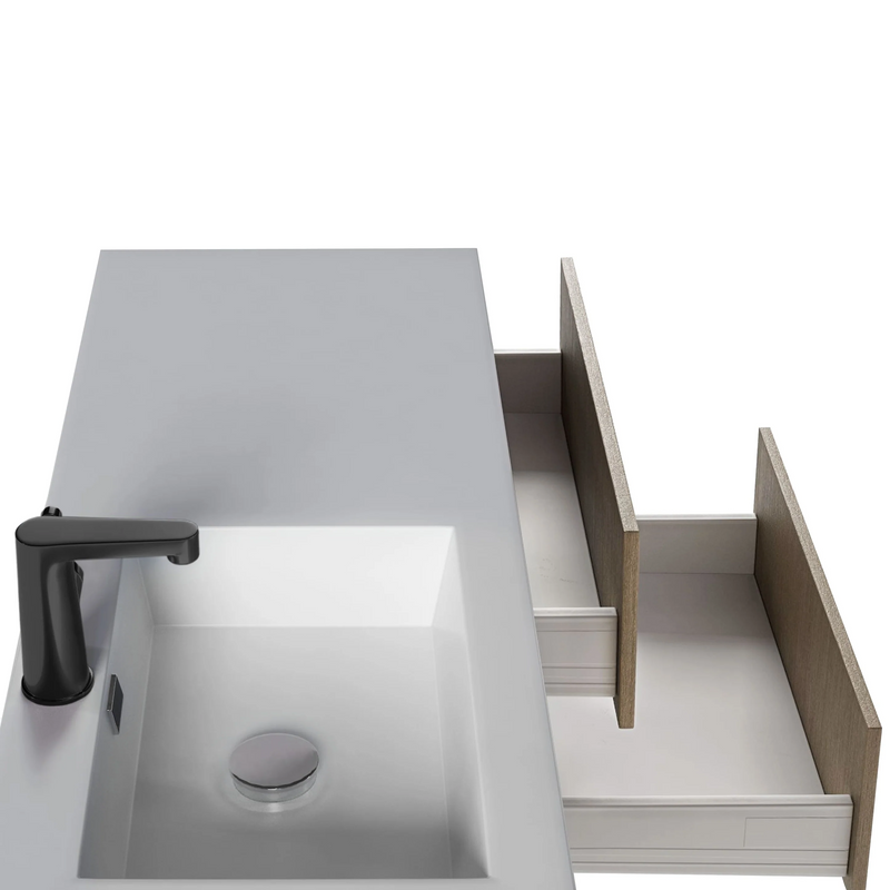 Cutler Razza 42" Single Sink Wall Mounted Cultured Marble Top Bathroom Vanity