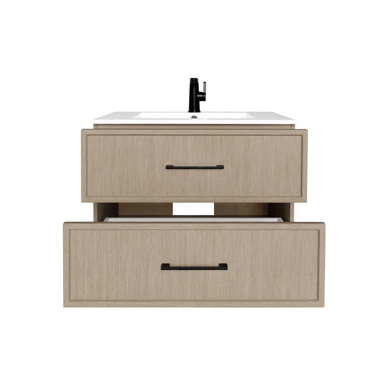 Cutler Cassidy 36" Single Sink Wall Mount Cultured Marble Top Bathroom Vanity