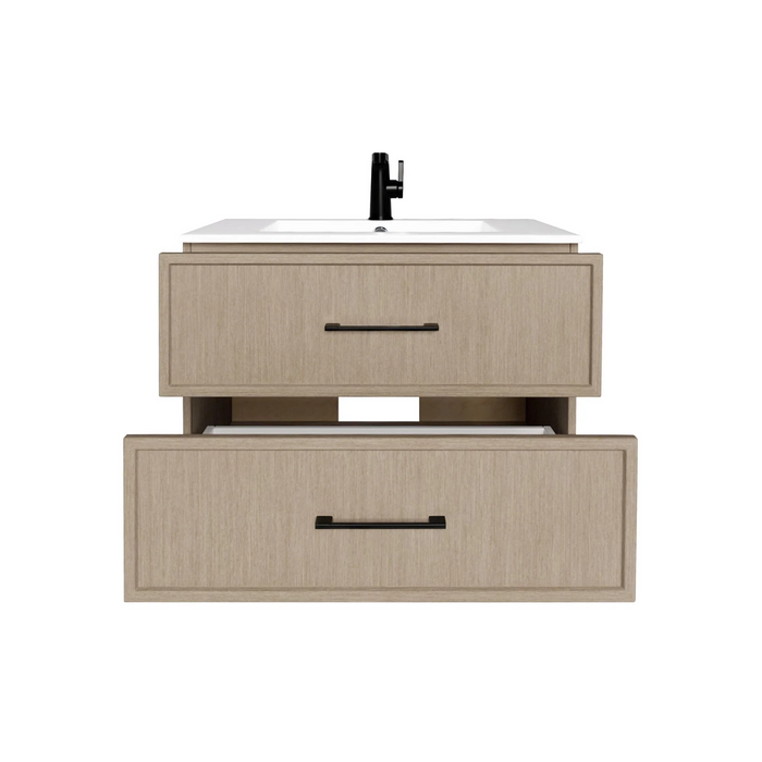 Cutler Cassidy 36" Single Sink Wall Mount Cultured Marble Top Bathroom Vanity