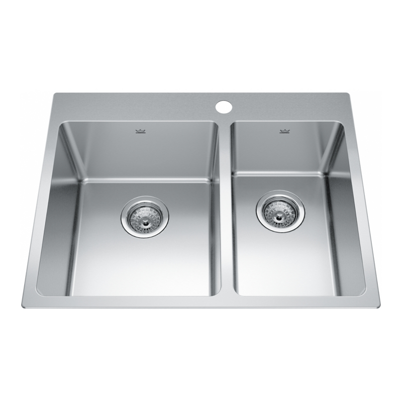 Kindred 27" Brookmore 1-Hole 1.5 Bowl Drop-In Kitchen Sink - BCL2127R-9-1N
