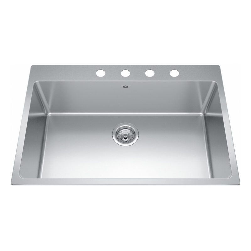 Kindred 31" Brookmore 4-Hole 1 Bowl Drop-In Kitchen Sink - BSL2131-9-4N