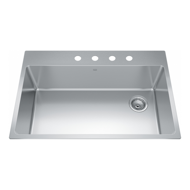 Kindred 33" Brookmore 4-Hole Drop in Kitchen Sink - BSL2233-9-4N-OW