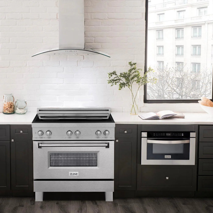 ZLINE 36 In. 4.6 CU. Ft. Induction Range With a 5 Element Stove and Electric Oven in Fingerprint Resistant Stainless Steel (RAINDS-SN-36)