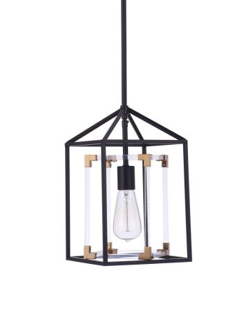Craftmade Aaron 1 Light 8 inch Flat Black and Satin Brass Pendant Ceiling Light - P985FBSB1