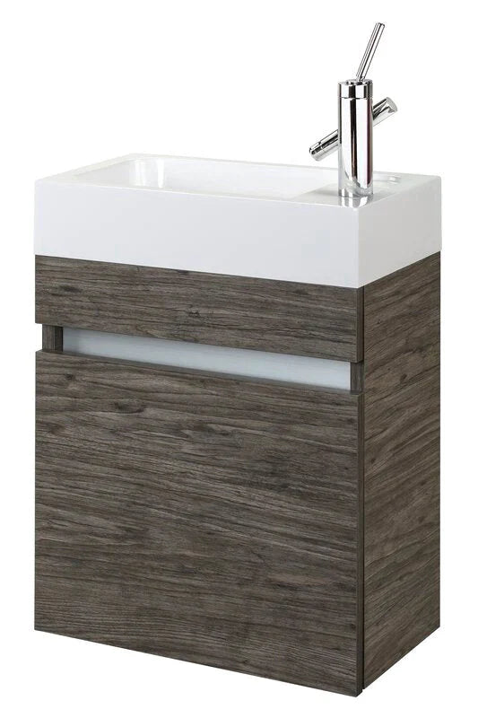 Cutler Piccolo 18” Space Saver Wall Mount Bathroom Vanity