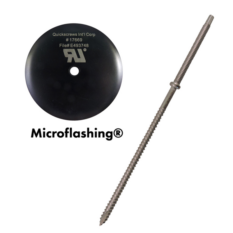 QuickBOLT 5/16" X 9" QuickBOLT Type 304 Stainless Steel With 3" Microflashing Kit - 17687