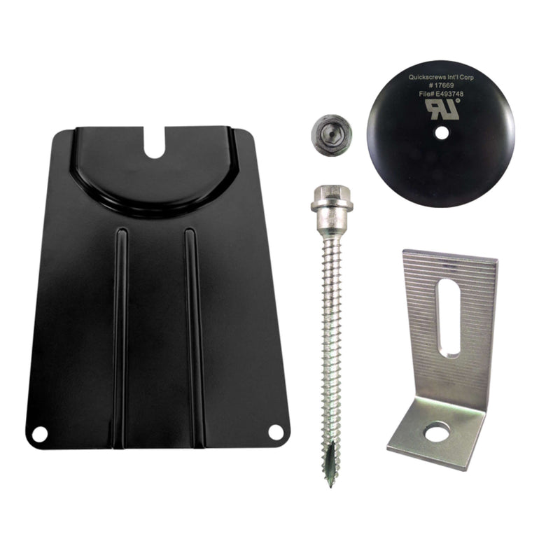 QuickBOLT Multi Roof Mount -  QB2 Kit with 3" Micro and Miniflashing with Stainless Steel Low Profile L-Foot & Flange Nuts - 17662DF