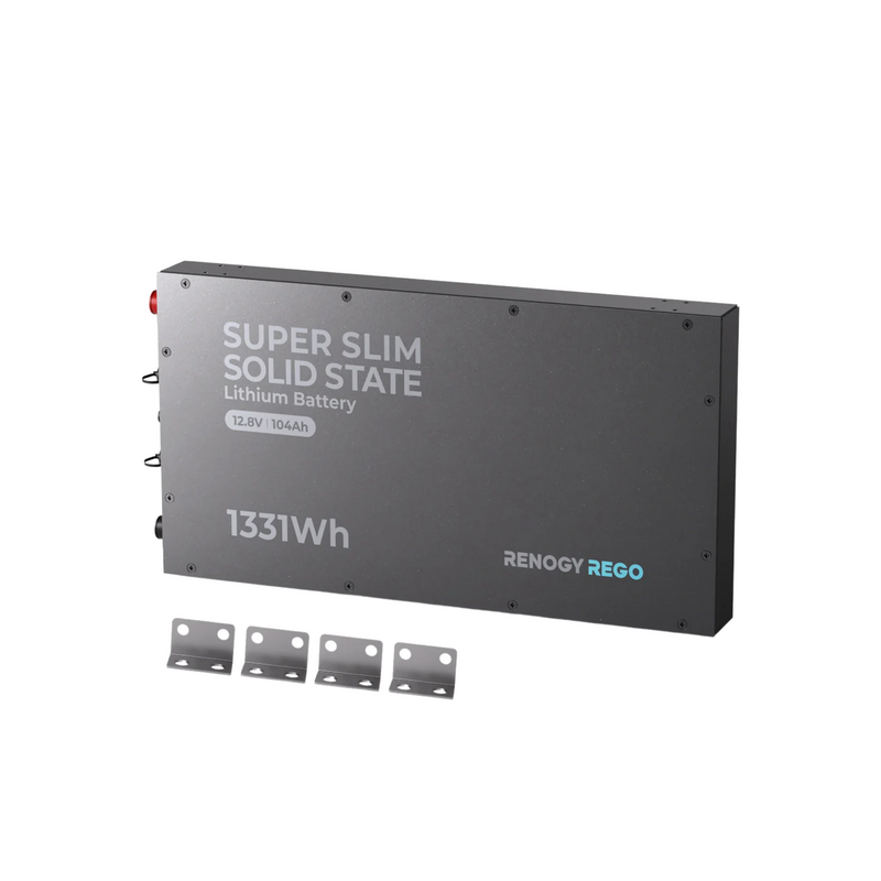 Renogy REGO - 12V 104Ah Super Slim Solid State Lithium Iron Phosphate Battery - RBT12104LFP-TB