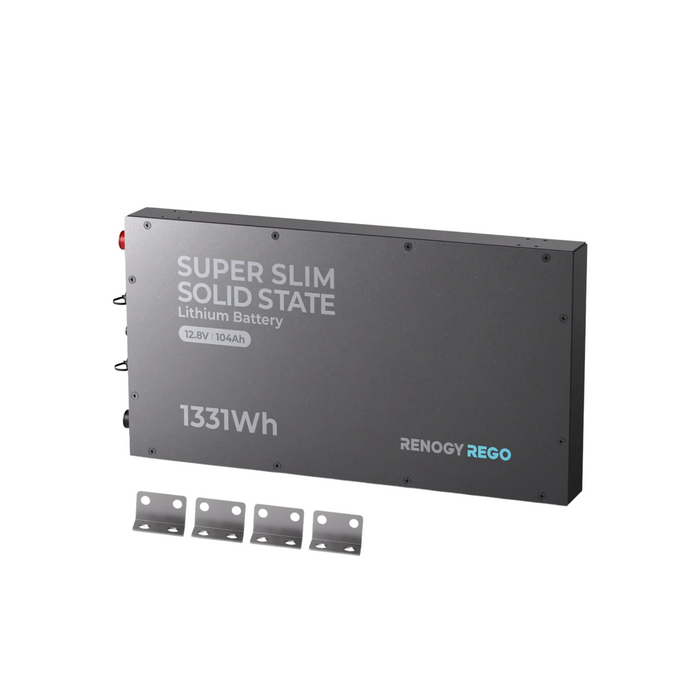 Renogy REGO - 12V 104Ah Super Slim Solid State Lithium Iron Phosphate Battery - RBT12104LFP-TB