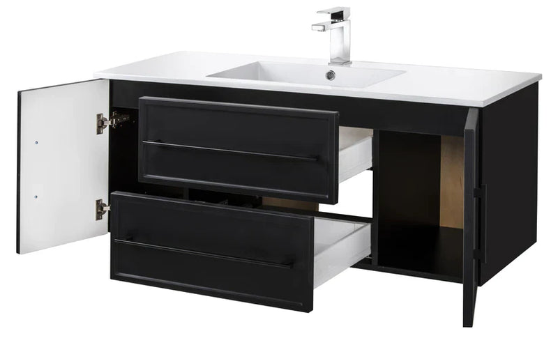 Cutler Milano 48” Black Wall Mount Shaker Vanity FV BLACK48MS