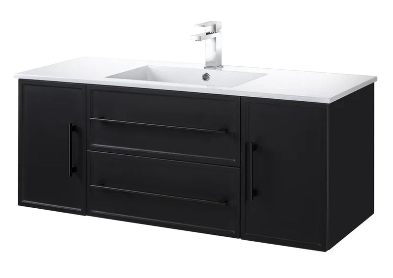 Cutler Milano 48” Black Wall Mount Shaker Vanity FV BLACK48MS