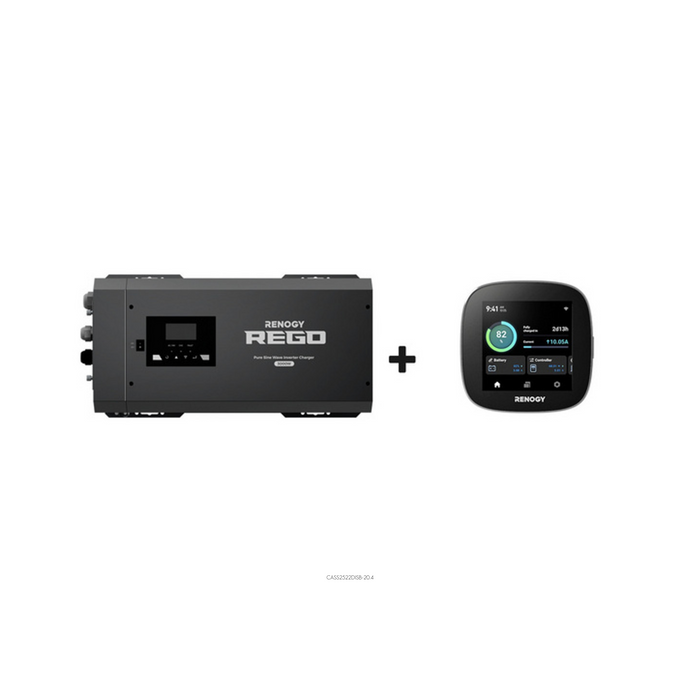Renogy REGO 12V 3000W Pure Sine Wave Inverter Charger w/ LCD Display - RIV1230RCL-1SS-W02W-US