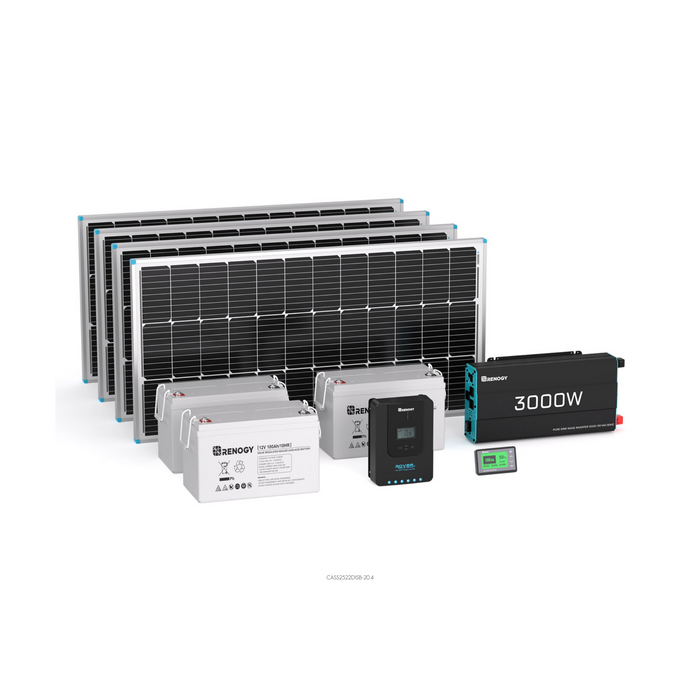 Renogy 400W Complete Kit for Workshop/Shed - RKIT400BD-R40D4-AGM3-P3-US