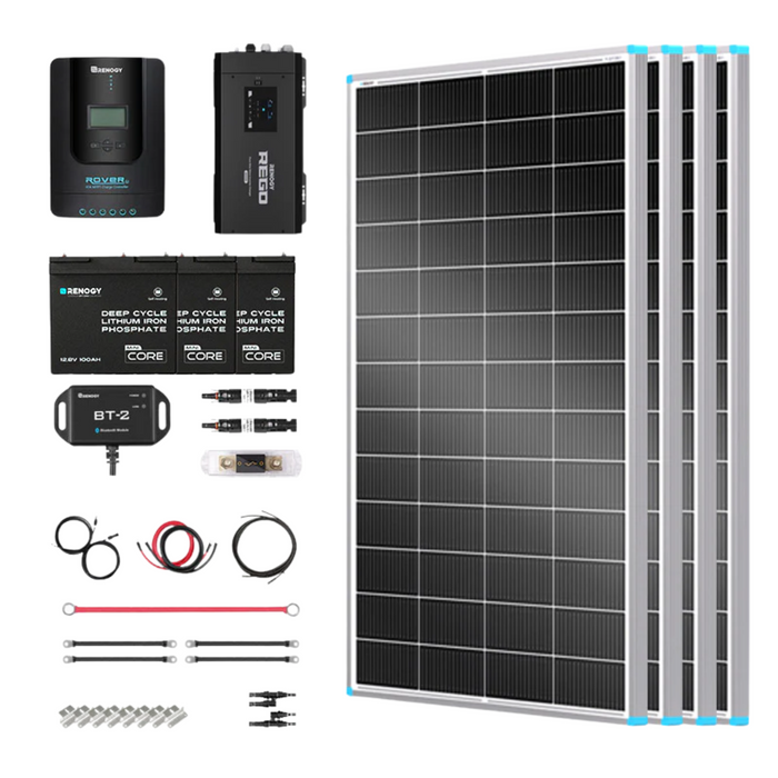 Renogy 800W 12V General Off-Grid Solar Kit - RKIT800PM-R60D4-LIBT13-P3