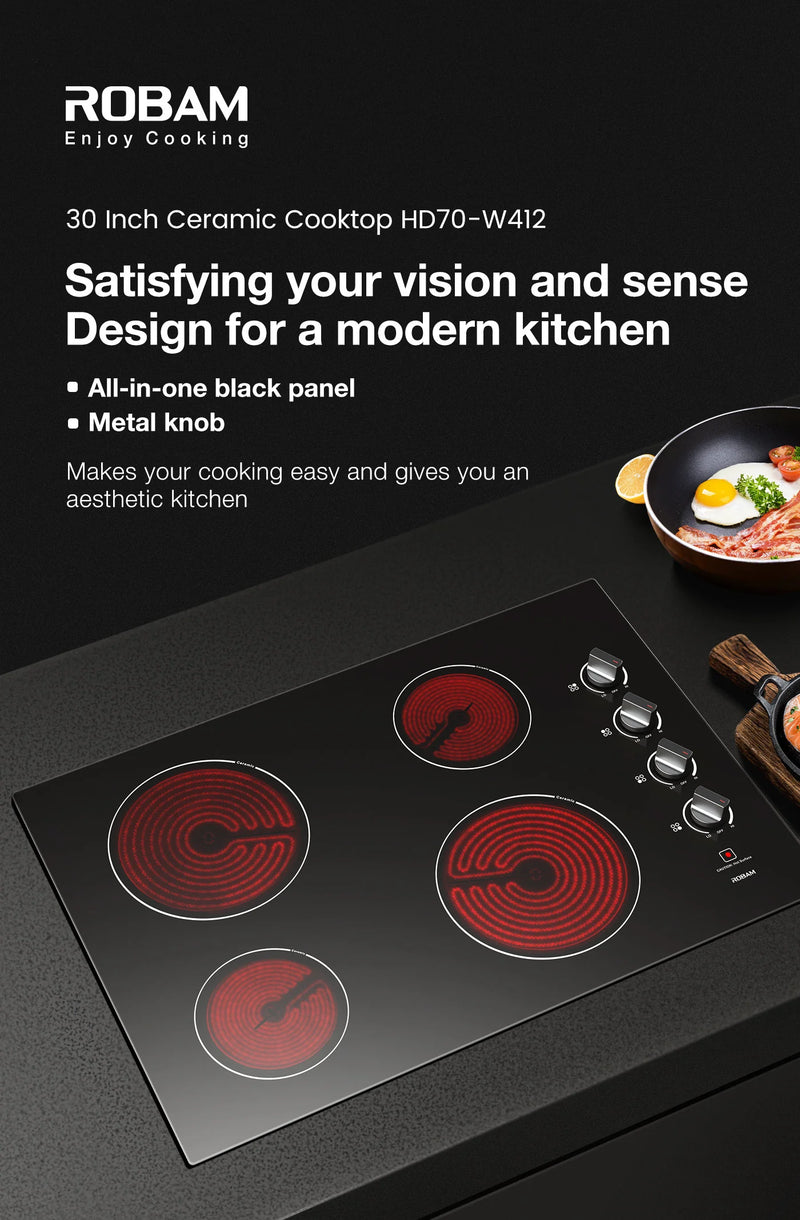 ROBAM Electric Ceramic Glass Cooktop W412 - 30" - 4 Burners