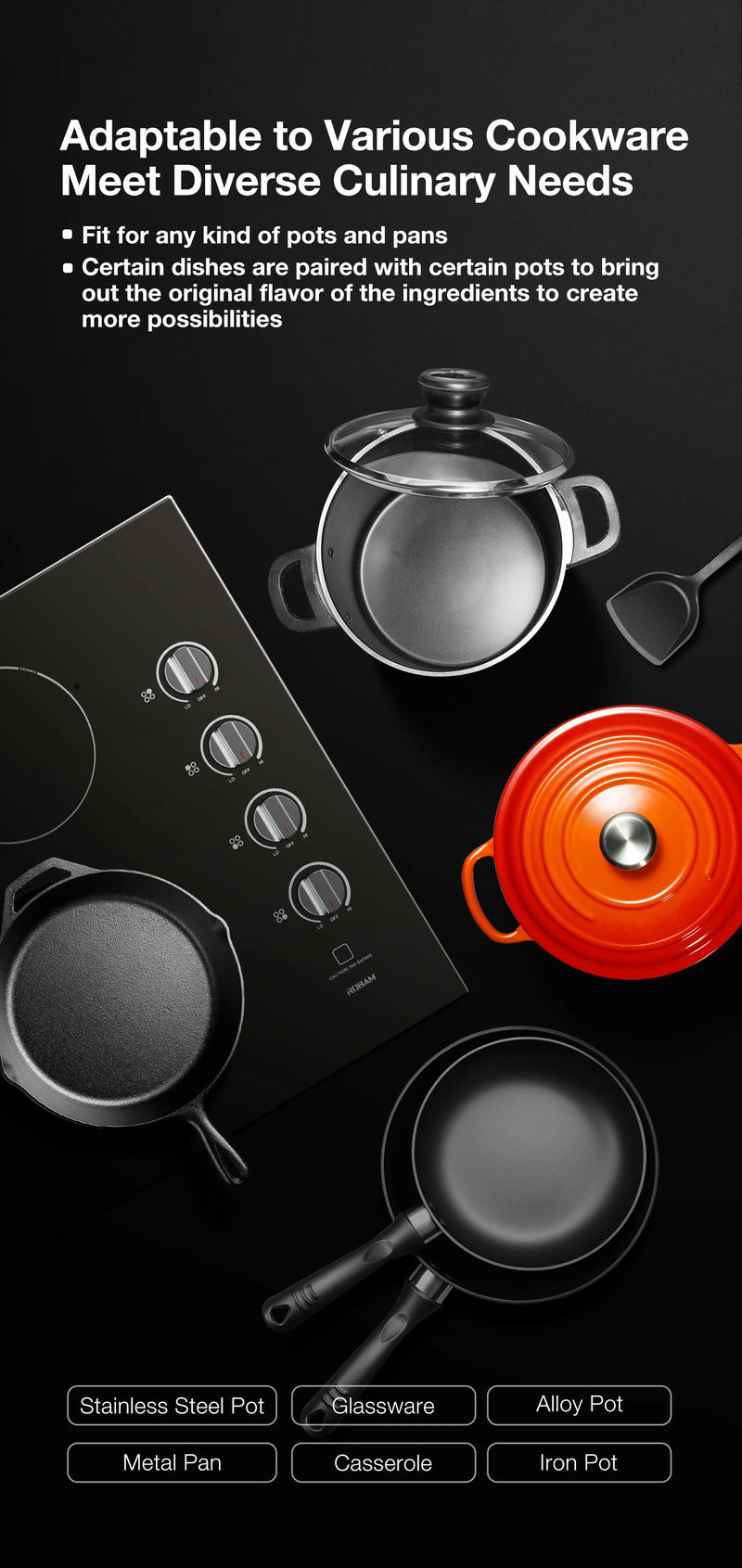 ROBAM Electric Ceramic Glass Cooktop W412 - 30" - 4 Burners