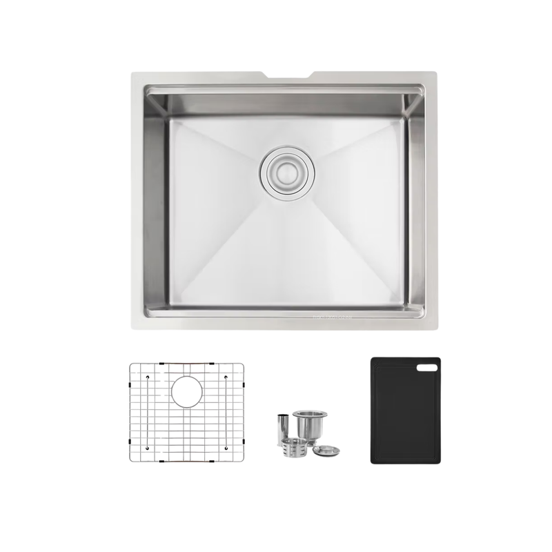 Stylish VERSA22 22" Workstation Single Bowl Undermount 16 Gauge Stainless Steel Kitchen Sink - S-622WK