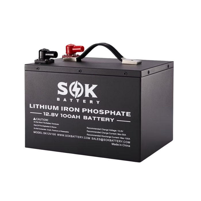 SOK Battery LiFePO4 Battery Bluetooth&Built-in heater 12V100Ah - SK12V100H