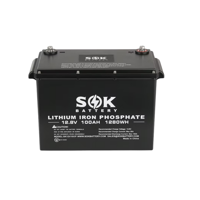 SOK Battery Lithium Iron Phosphate 12V 100Ah Marine Grade - SK12V100P