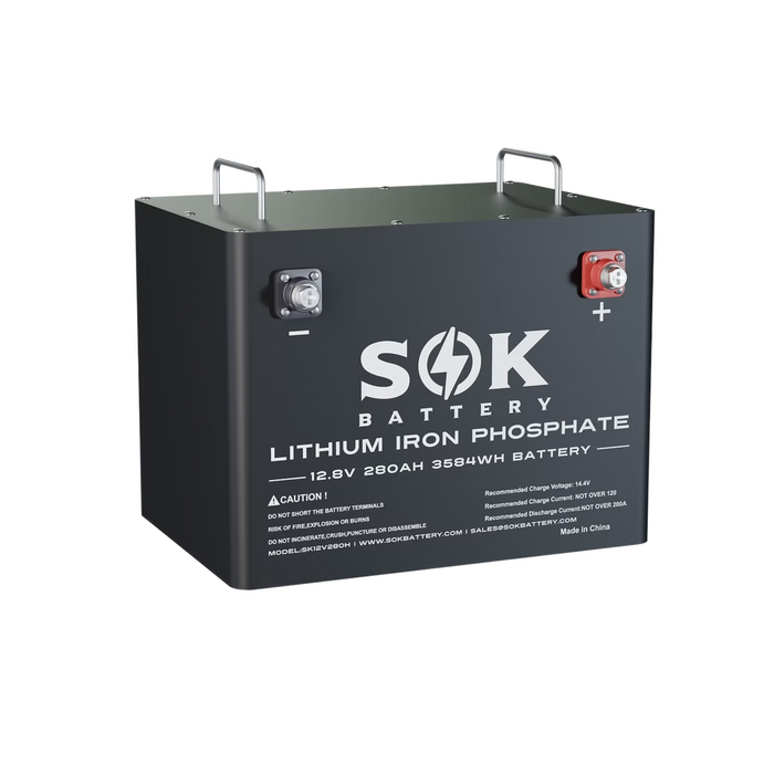 SOK Battery Built-in heater and Bluetooth, Best for RV or Marine 280Ah - SK12V280H