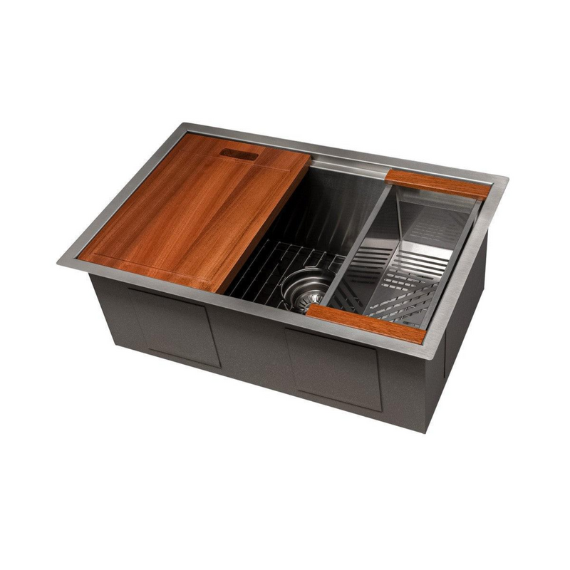 ZLINE Garmisch 30 In. Undermount Single Bowl Stainless Steel Kitchen Sink With Bottom Grid and Accessories