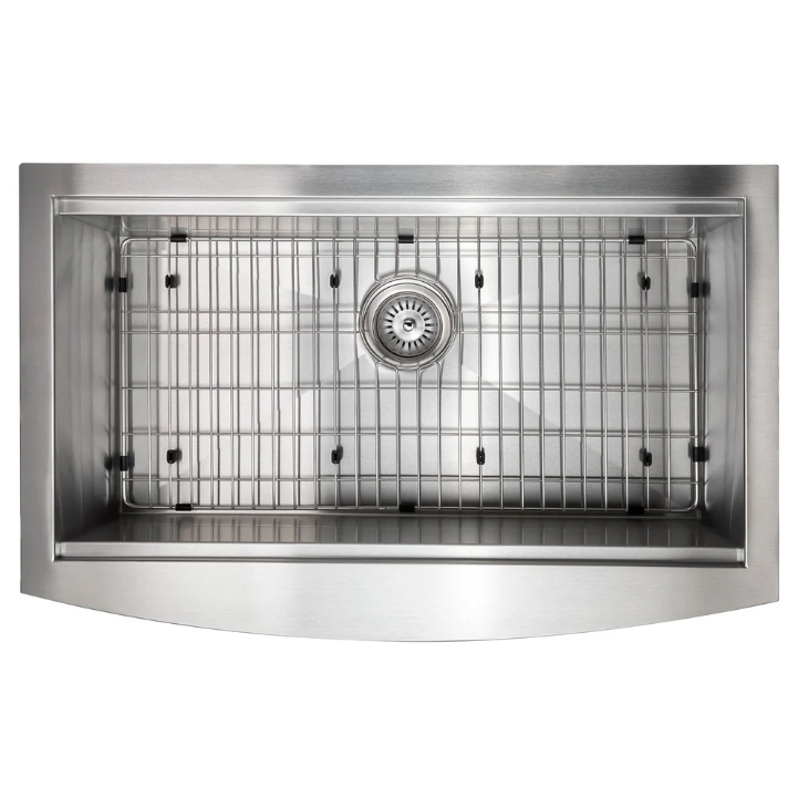 ZLINE Moritz 33 In. Farmhouse Apron Mount Single Bowl Stainless Steel Kitchen Sink With Bottom Grid and Accessories