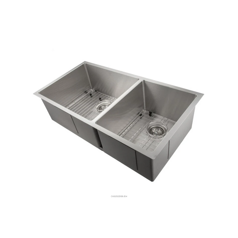 Zline 36 In. Chamonix Undermount Double Bowl Kitchen Sink With Bottom Grid - SR60D-36S