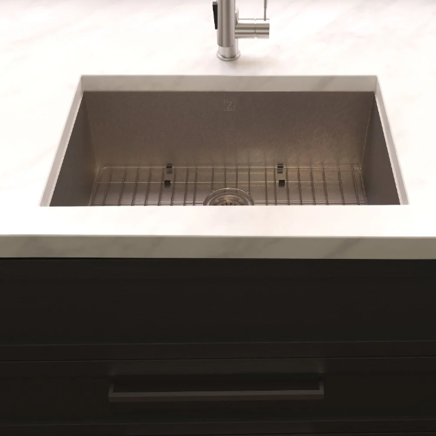 Zline Meribel 27 In. Undermount Single Bowl Stainless Steel Kitchen Sink With Bottom Grid