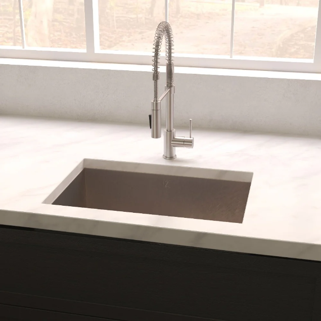 Zline Meribel 27 In. Undermount Single Bowl Stainless Steel Kitchen Sink With Bottom Grid