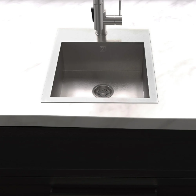 ZLINE Donner 15 in. Topmount Single Bowl Stainless Steel Bar Kitchen Sink