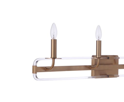 Craftmade Graclyn 4-Light 35-inch Satin Brass Vanity Light Wall Light 57704-SB