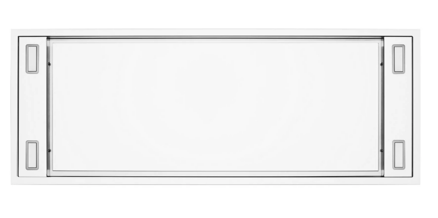 Victory Range Hoods Horizon Matte White Flush Ceiling Mount Range Hood with Dimmable LED Lights