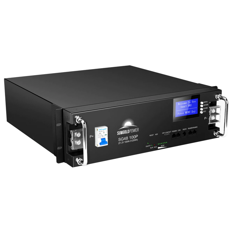 SunGoldPower 48V 100AH Server Rack LiFePO4 Lithium Battery SG48100P