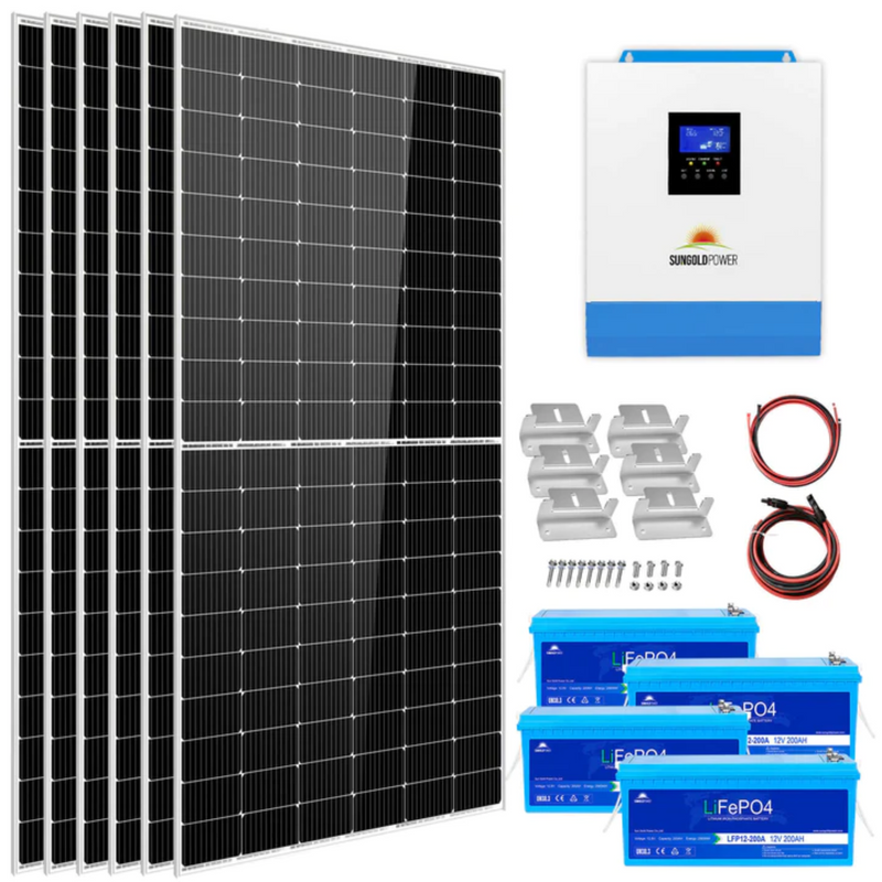SunGoldPower Solar Kit 5000W 48V 120V Output 10.24KWH Lithium Battery 2700 Watt Solar Panel SGK-5PRO