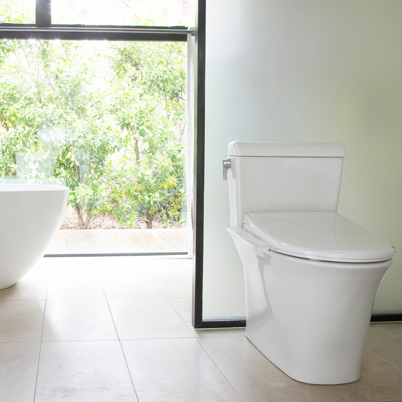 Brondell Swash Thinline T22 Luxury White Toilet Seat with Side Arm Control