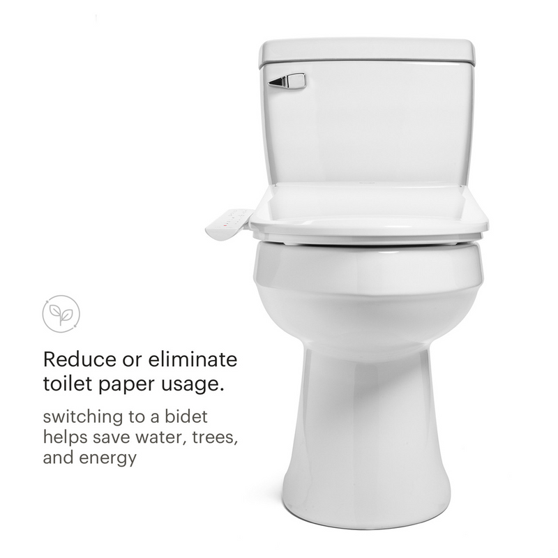 Brondell Swash Thinline T22 Luxury White Toilet Seat with Side Arm Control