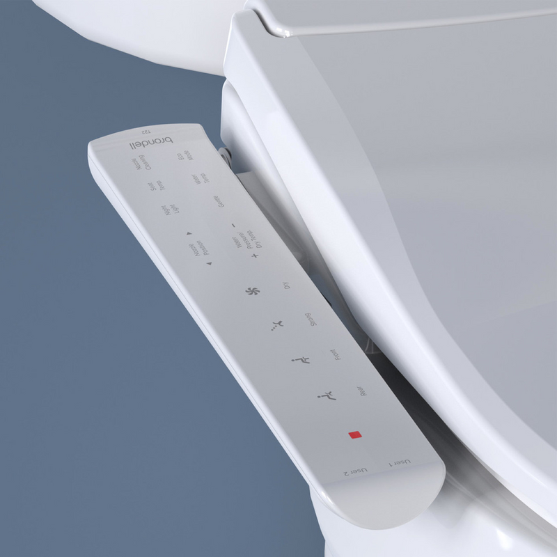Brondell Swash Thinline T22 Luxury White Toilet Seat with Side Arm Control