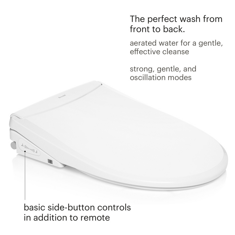 Brondell Swash Thinline T44 Luxury White Toilet Seat with Remote Control