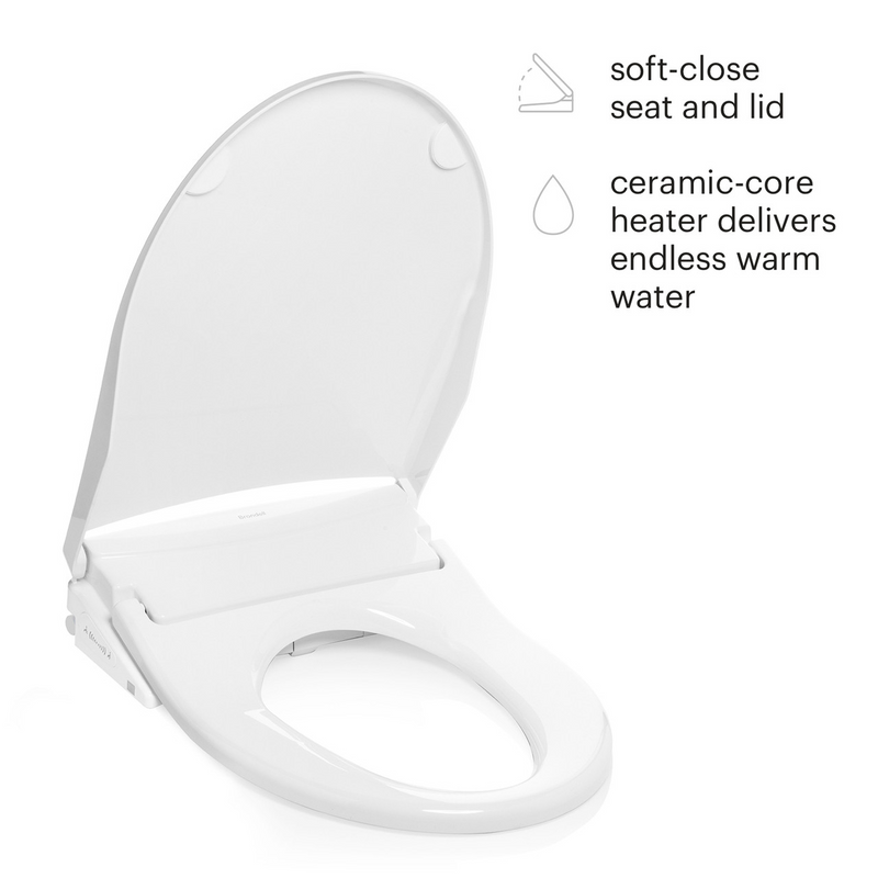 Brondell Swash Thinline T44 Luxury White Toilet Seat with Remote Control