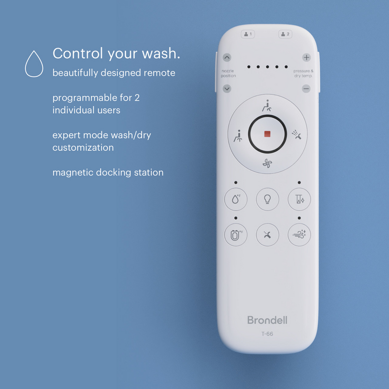 Brondell Eco Thinline T66 Luxury Toilet Seat with Remote Control - T66-EW