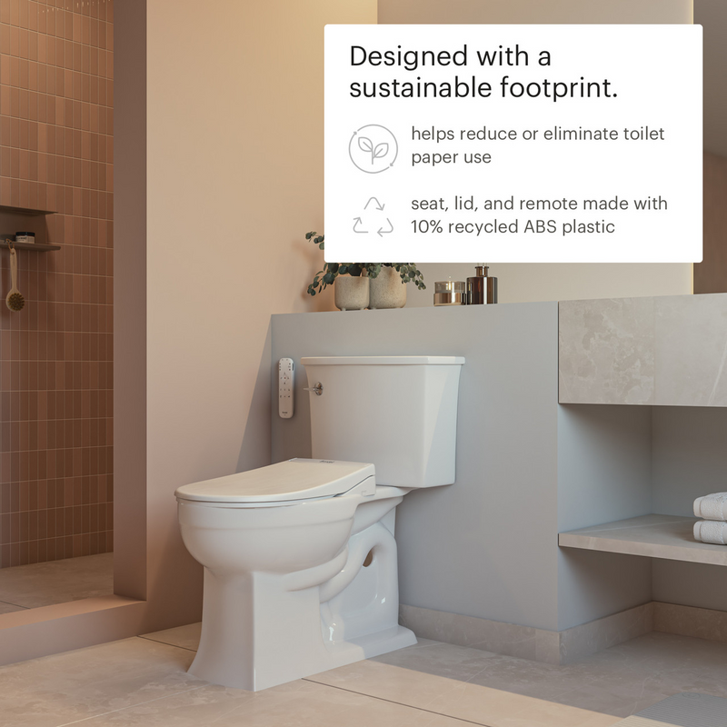 Brondell Eco Thinline T66 Luxury Toilet Seat with Remote Control - T66-EW