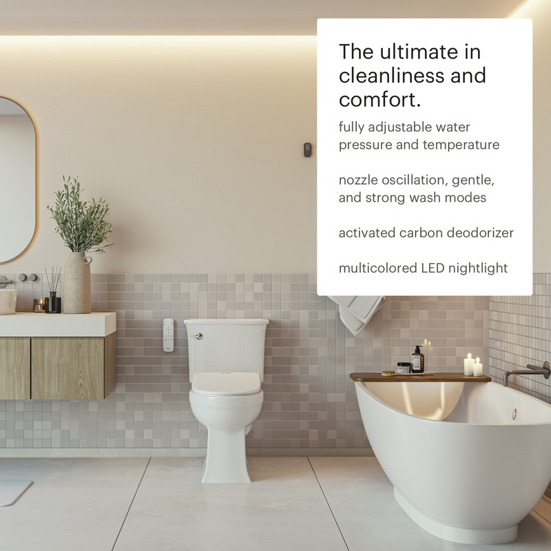 Brondell Eco Thinline T66 Luxury Toilet Seat with Remote Control - T66-EW