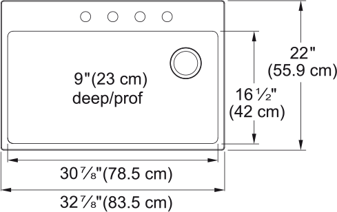 Kindred 33" Brookmore 4-Hole Drop in Kitchen Sink - BSL2233-9-4N-OW