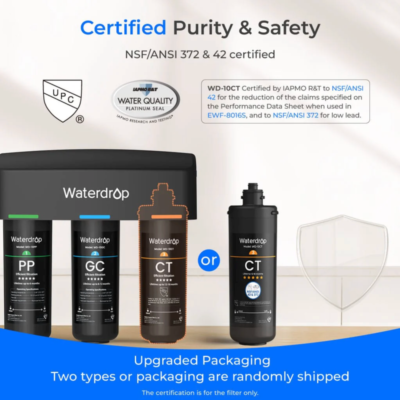 Waterdrop 3-stage Under Counter Direct Connect Filtration System - WD-TSA-10