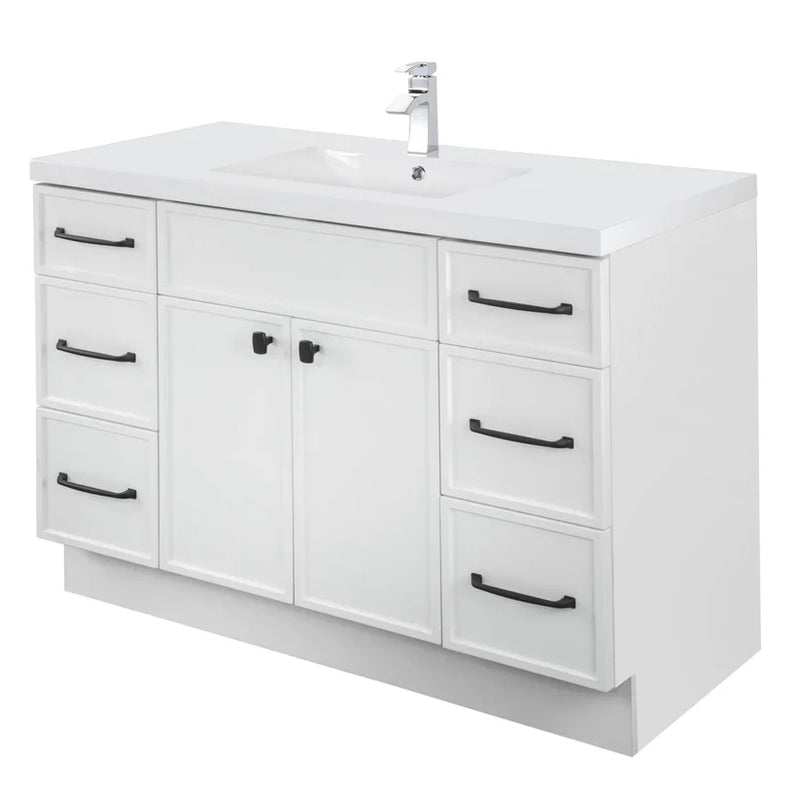 Cutler Manhattan 48” White Single Sink Freestanding Bathroom Vanity MANWHT48SBT