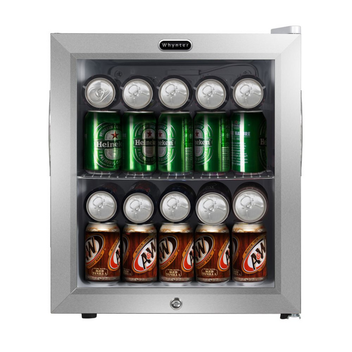 Whynter Beverage Refrigerator With Lock – Stainless Steel 62 Can Capacity