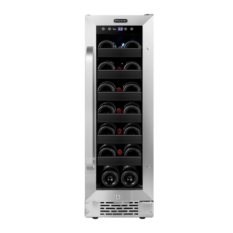 Whynter 12 inch Built-In 20 Bottle Undercounter Stainless Steel Wine Refrigerator