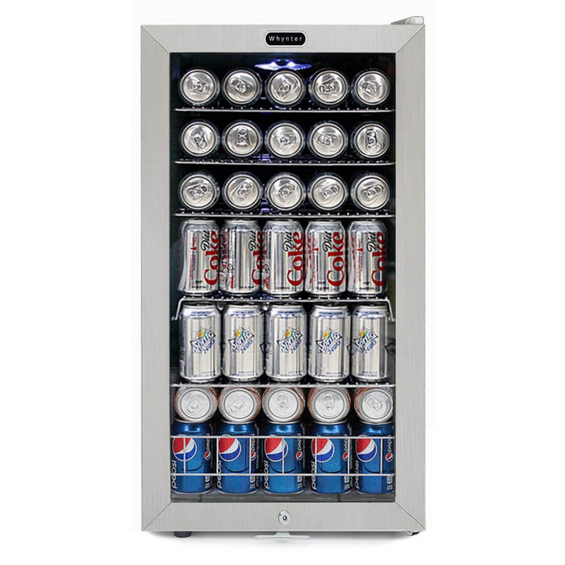 Whynter Beverage Refrigerator With Lock - Stainless Steel 120 Can Capacity