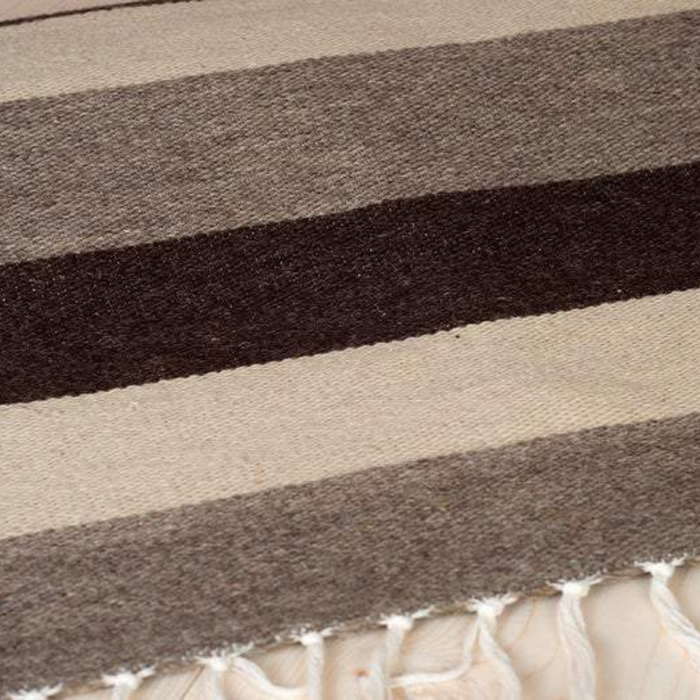 Home of Wool Striped 33.5 x 77" Flat Woven Wool Rug